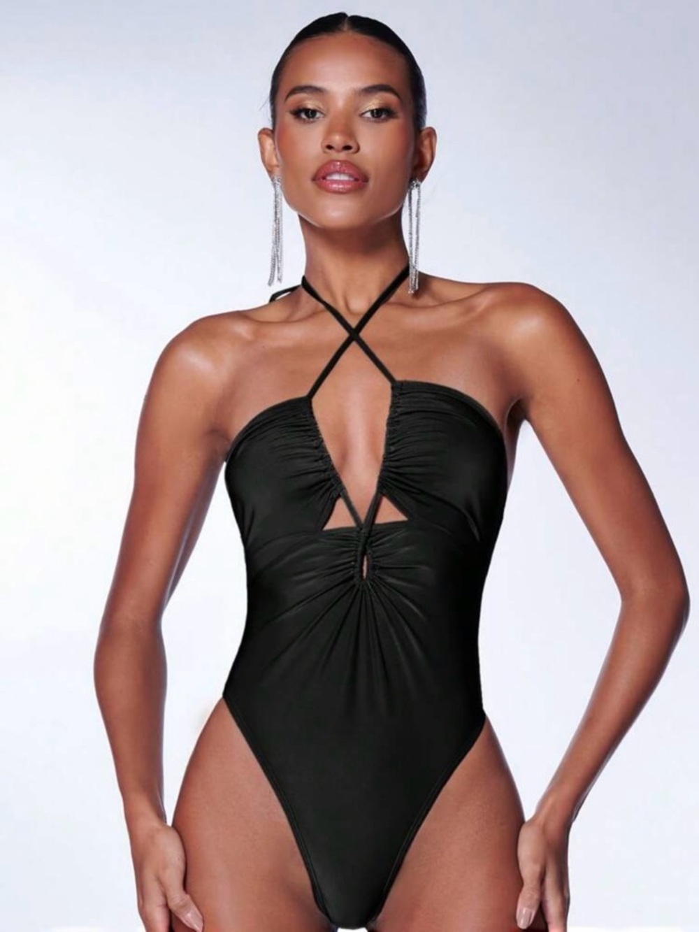 Halter Cross Bodysuit